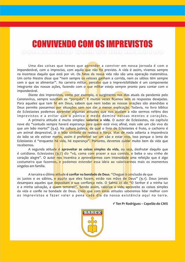 Convivendo com imprevistos